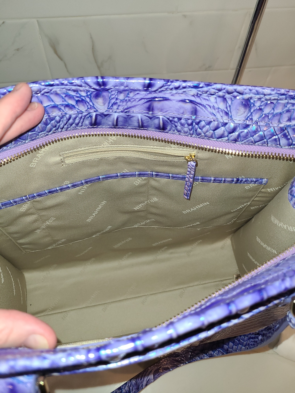NWT Brahmin Tia Very Peri Ombre Melbourne Tote - Picture 11 of 15